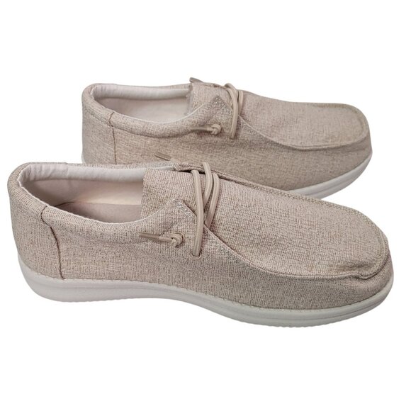 WHITIN Men's Wide Slip-On Loafers Ultra-Light Beige Casual Shoes Size 40 (8) - Picture 3 of 9